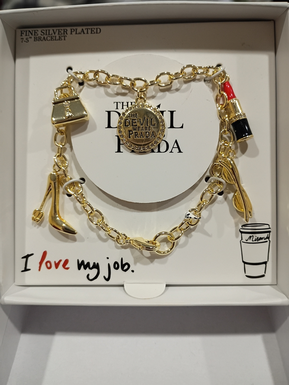 Devil Wears Prada - Fine Silver Plated Gold Charm Bracelet